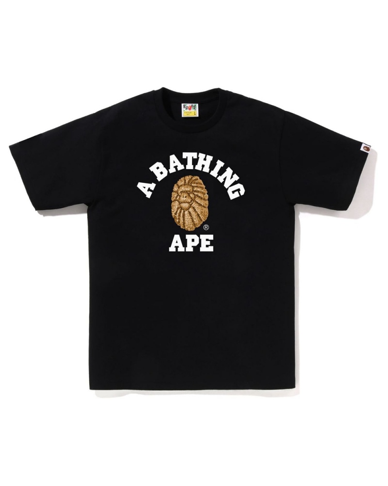 T Shirts Bape Jewels College Noir Homme | FDS-23019751